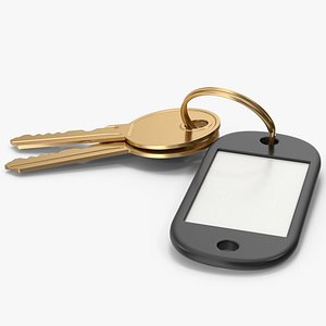 3D Gold Hotel Room Keys model
