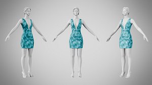 3D Dress 34 Aqua Mirage model