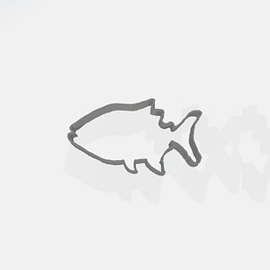 Piranha cookie and clay cutter model