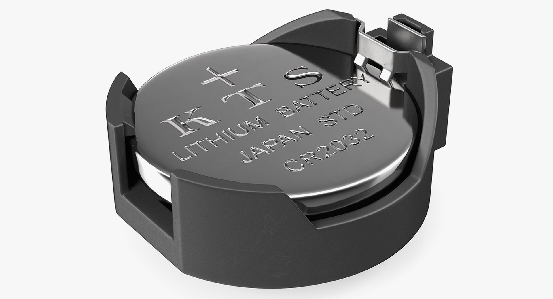 Computer 3V Coin Battery Holder with CR2032 Battery 3D model preview