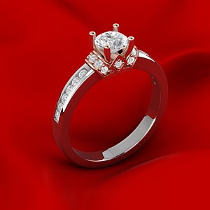 engagement ring gems 3D model