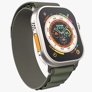 3D Apple Watch Ultra Alpine Loop Green