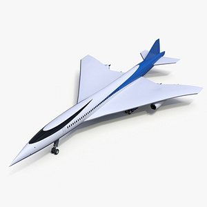 3D Supersonic Passenger Jet Generic Rigged for Maya model