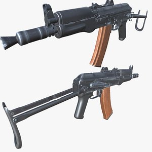 3D model 19-aks-gun model 3d game ready model Low-poly 3D model
