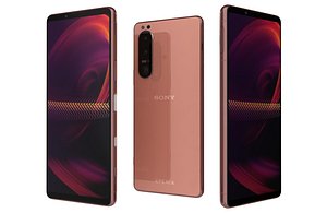 Sony Xperia 5 III Pink Low Poly 3D