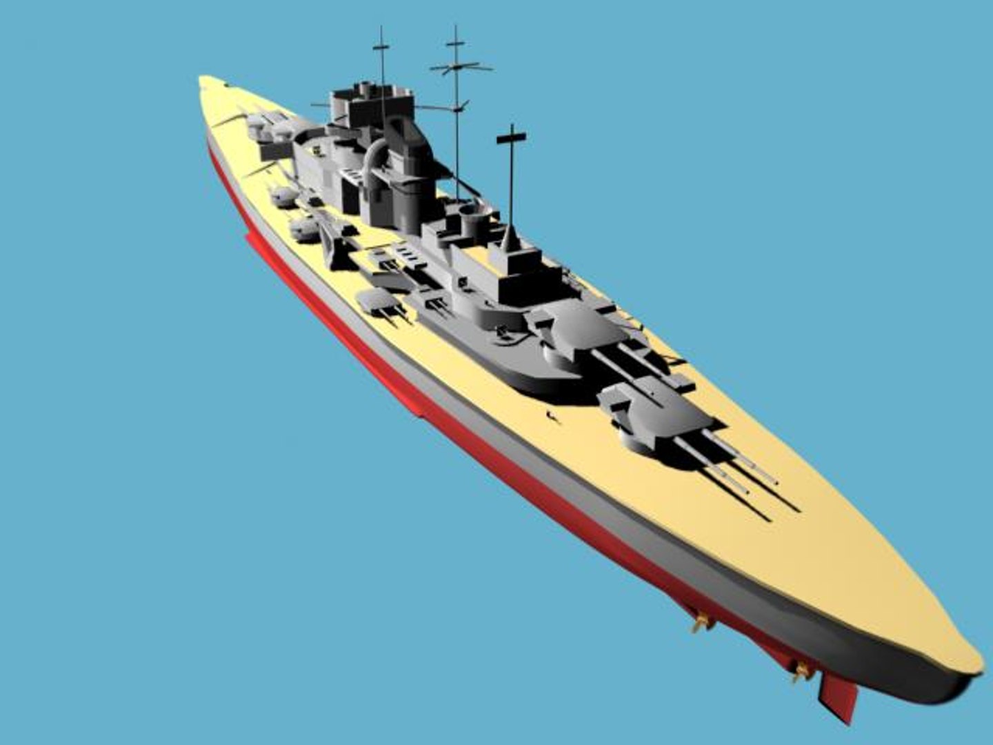 3d Model Bismark German Battleship