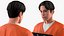 3D model Asian Male Prisoner with Mugshot Sign