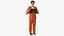 3D model Asian Male Prisoner with Mugshot Sign