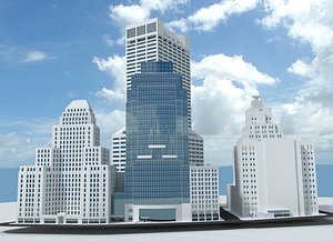 bostons skyscrapers 3d model