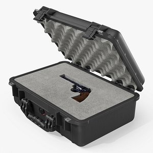 3D Hard Gun Case by Pelican with Colt Style Revolver