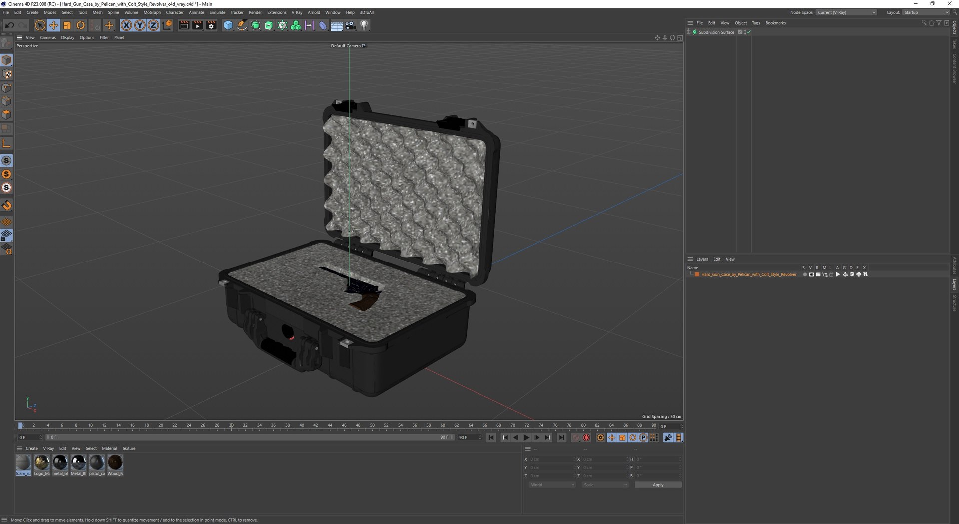 3D Hard Gun Case By Pelican With Colt Style Revolver - TurboSquid 2396186