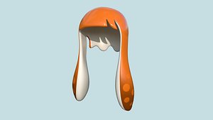 Inkling Hair 07 Orange - Splatoon Character Design model