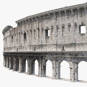 Ancient Wall with Arches 3D Model