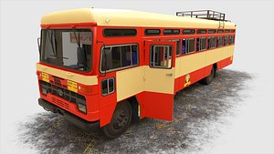 3D Indian ST Bus V1 Orange yellow