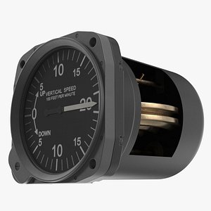 3D Climb Rate Cockpit Gauge Animated Rigged model