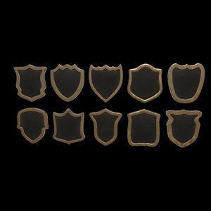 shield icons 3D model 3D model
