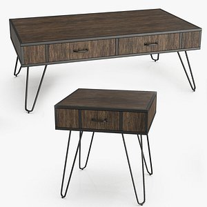 Adecyn Rectangular Coffee Table Brown Set of 2(1)