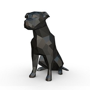 3D model american staffordshire terrier figure