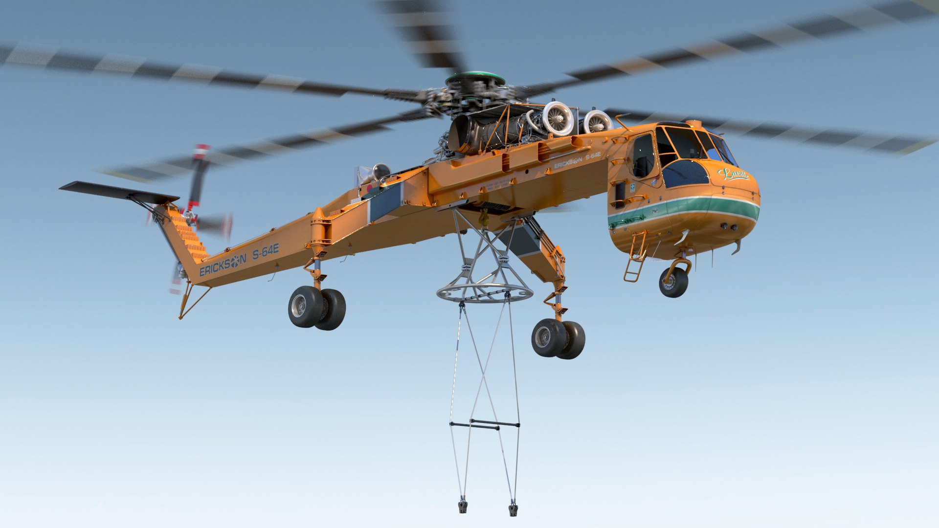 Heavy-lift Sikorsky S-64 Skycrane Helicopter Model - TurboSquid