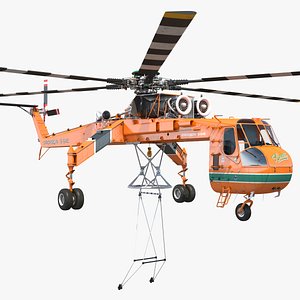 heavy-lift sikorsky s-64 skycrane helicopter model