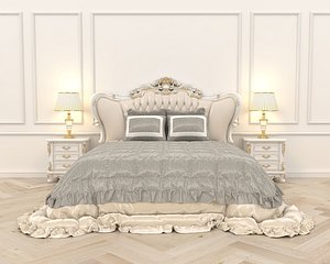Neoclassical Style Bed 2 3D model