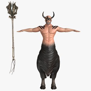 Minotaur Giant Creature Gaming Character Low-poly