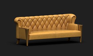 93 Modern Yellow Upholstered Chesterfield Sofa