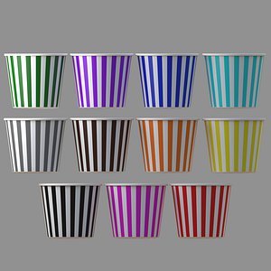 3D popcorn tub collection model