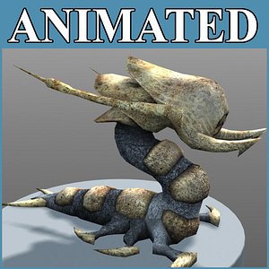 Low Poly Animated Fantasy Wurm