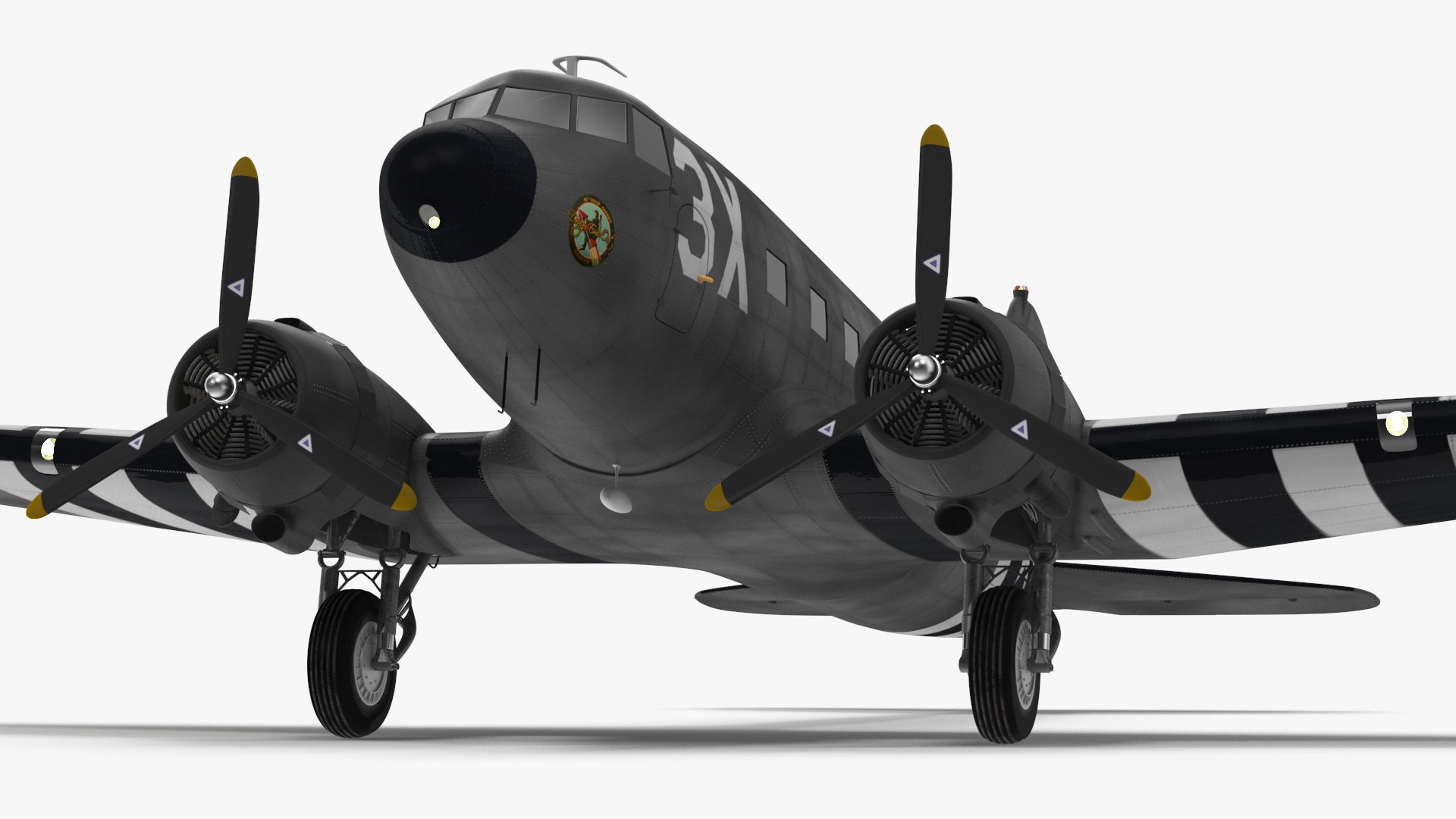 WWII Douglas C-47 Skytrain 3D model preview