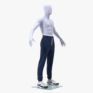 3D model blue nike joggers sneakers