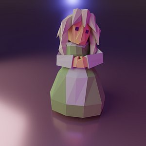 3D Low Poly Style Witch