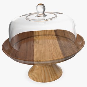 wooden cake stand dome 3D model
