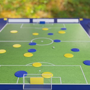 3D model soccer button game futebol de botao