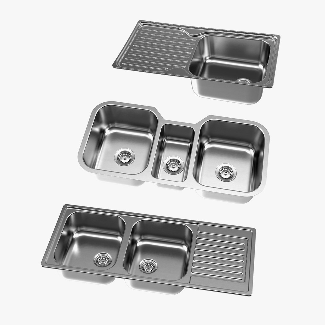 Kitchen Sinks Collection 3D model preview