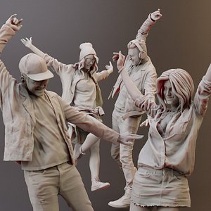 Young Pop Rock Crowd Man Woman 3D Scan