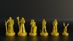 Elf Chess Set - Medieval Chess With 6 Different Model 3D print model 3D