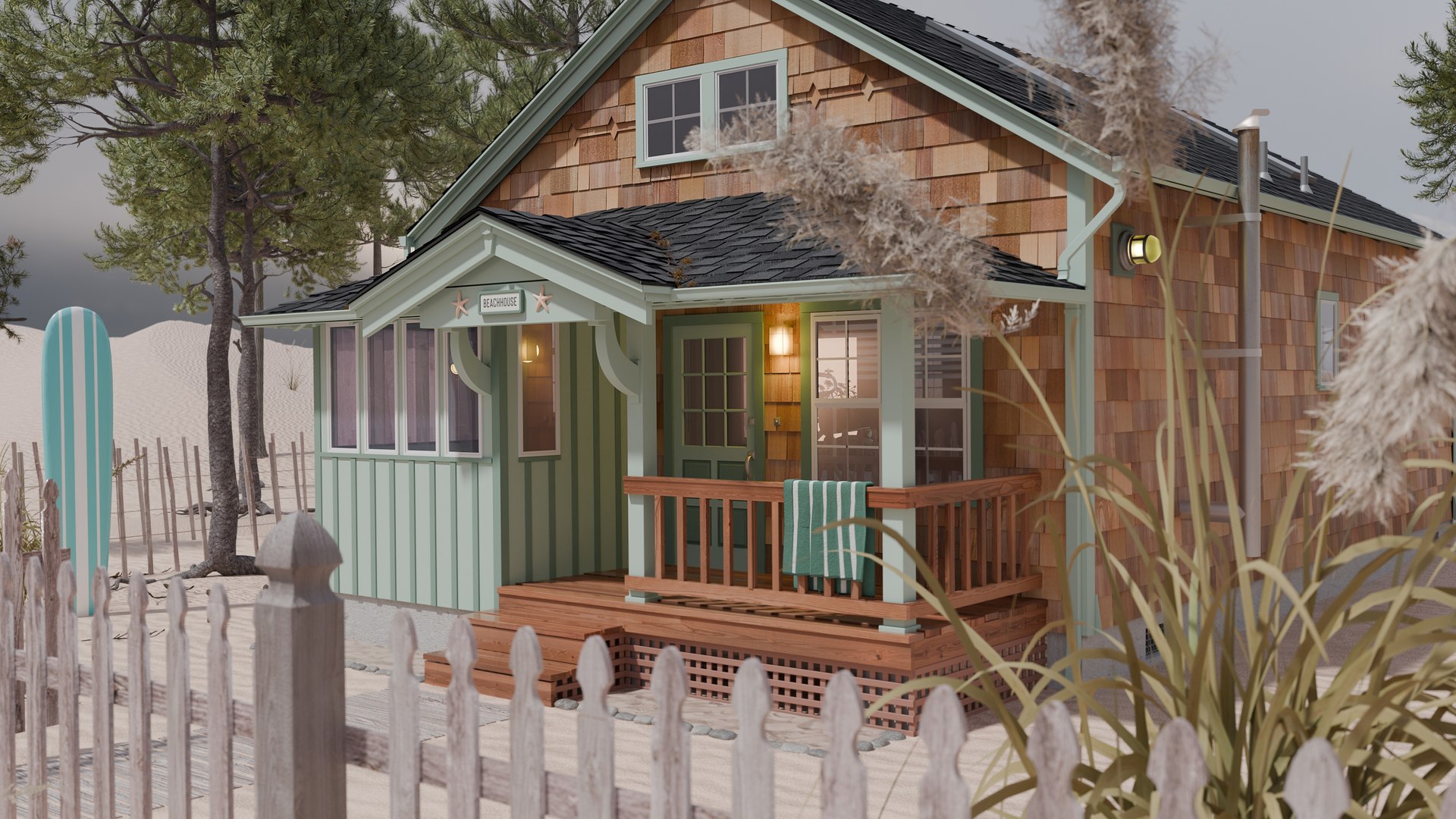 Beach House with Beach and Shore Pines 3D model https://p.turbosquid.com/ts-thumb/yb/wWKSVP/OO/beachhouse_trees_porch/jpg/1770346051/1920x1080/fit_q87/c0590255007d0c37faeb96c04b8997c9cd612e4a/beachhouse_trees_porch.jpg