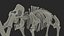 3D Mammoth Skeleton Clean Bones Rigged