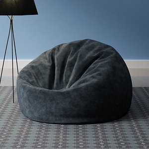 Bean Bag 3d model Grey