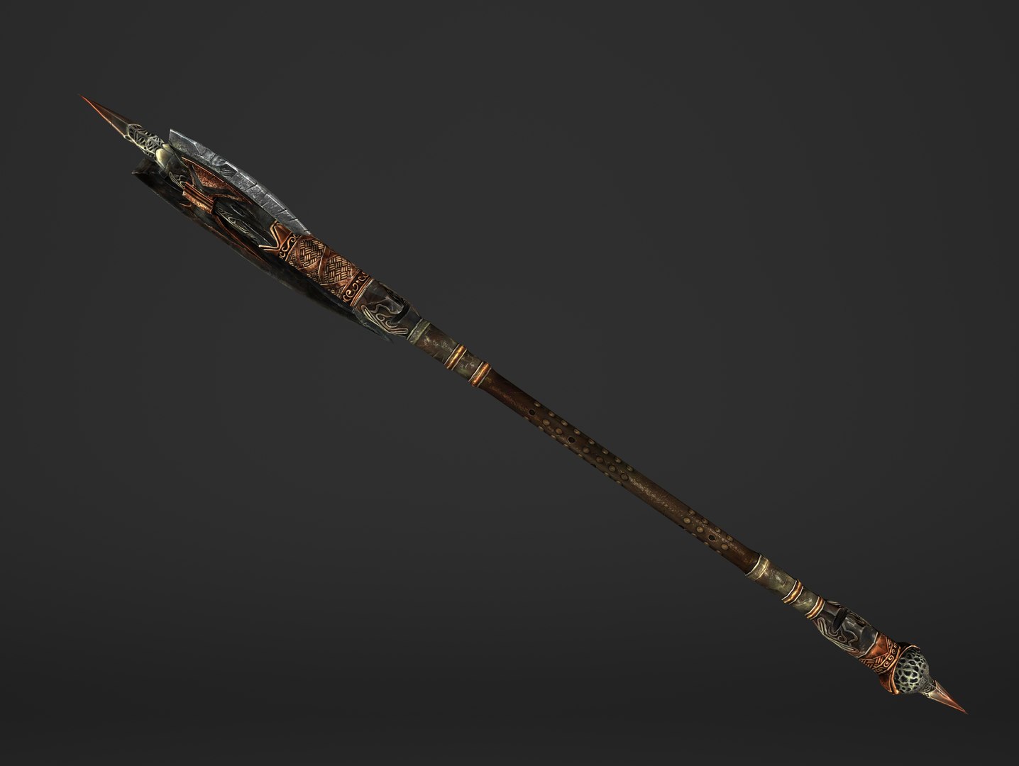 Steel Spear Head Battleaxe 3D - TurboSquid 1424726