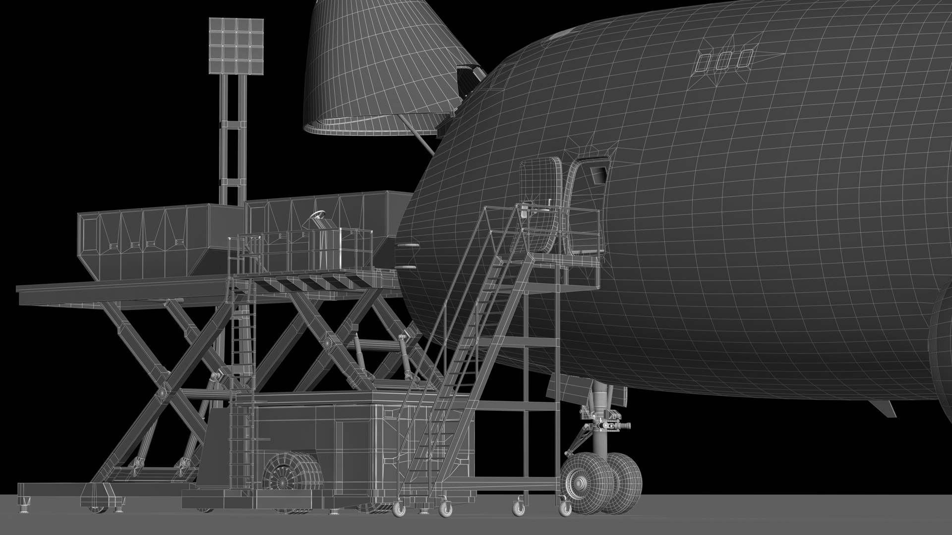 B 747-400F ASL Airlines Loading Operation Scene 3D Model - TurboSquid ...