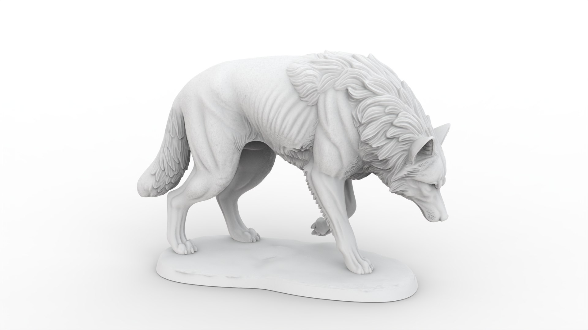Wolf 3D Sculpture Model Walking Pose Print Model Model - TurboSquid 2433072