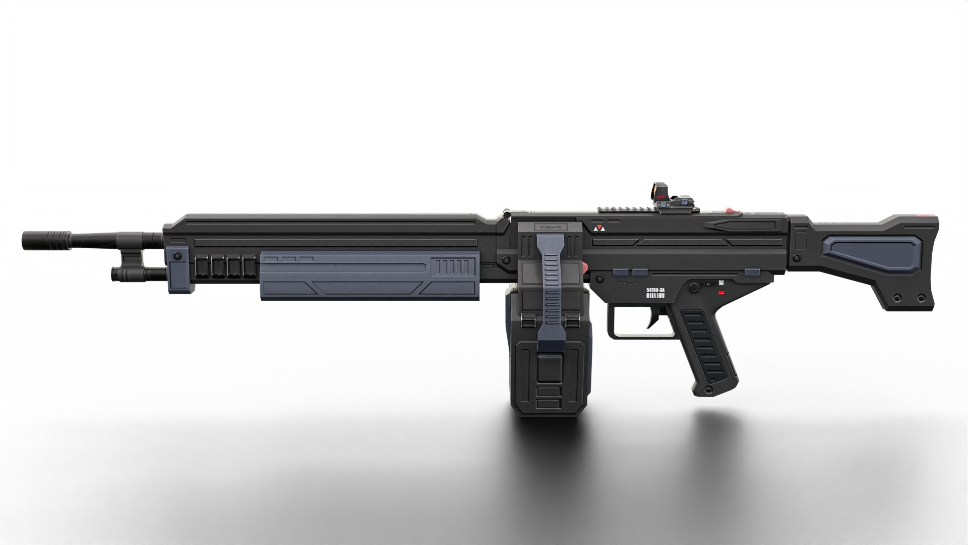 3D Cyclone Twin-Barrel Futuristic Heavy Assault Rifle Model ...
