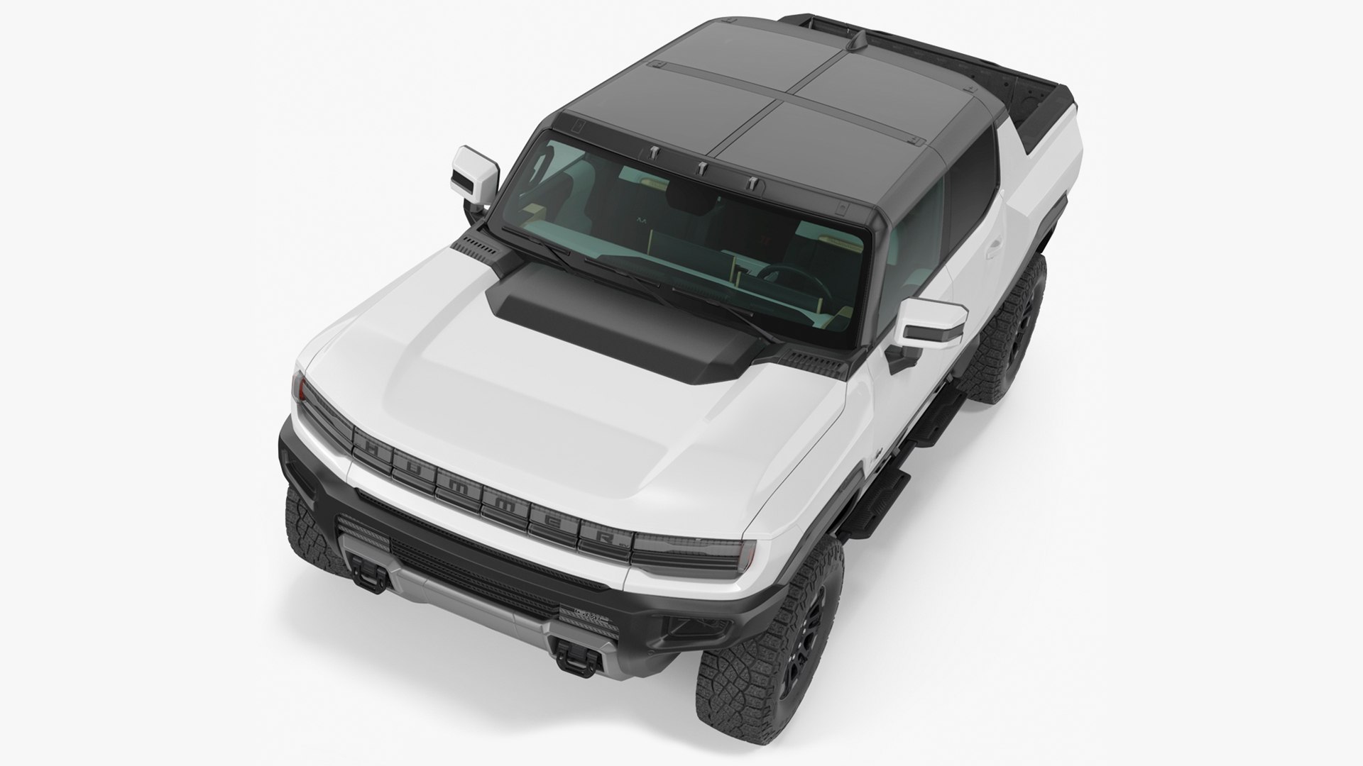 2022 GMC Hummer EV PICKUP Lights Off Rigged 3D model preview