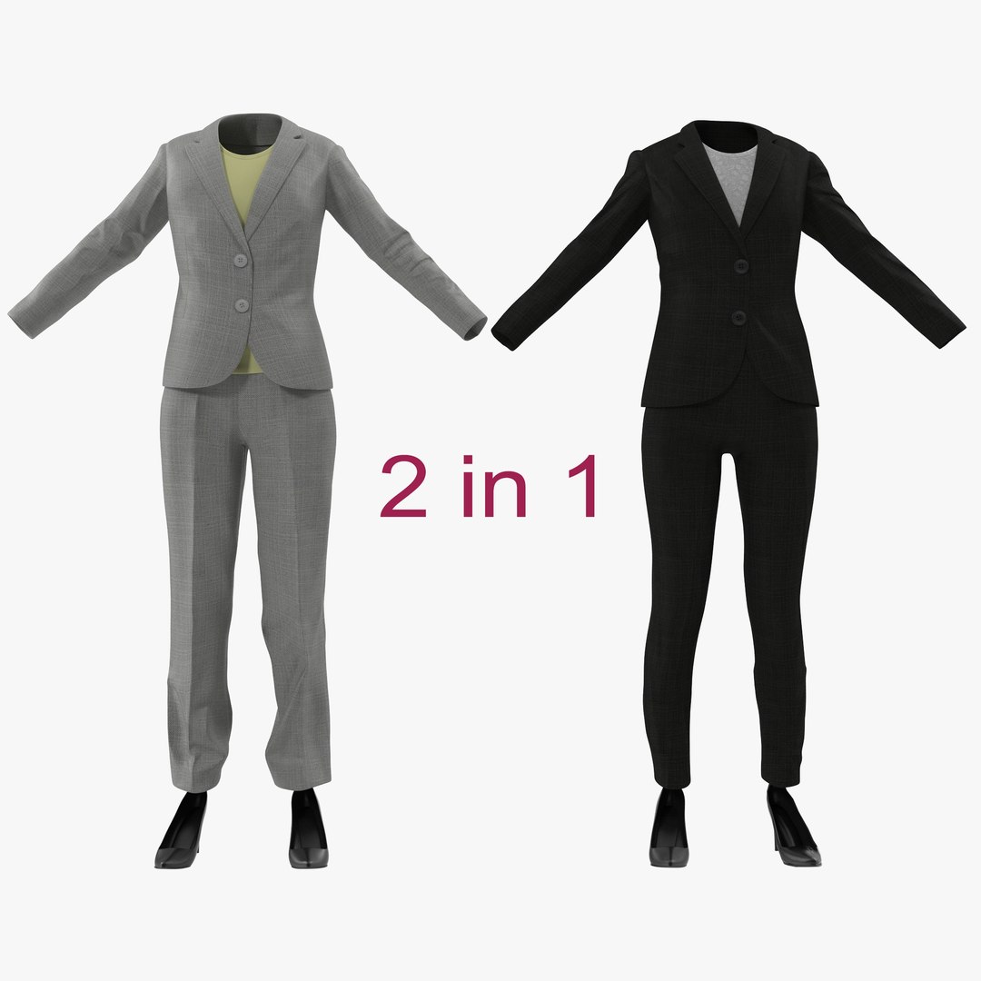 Women Suits 3D Models Collection 3D model preview