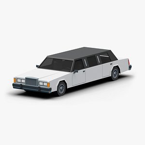 Stylized Cartoon Limousine 80s 3D