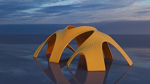 3D Parametric Organic vaults Pavilion-01