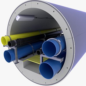 concrete tunnel pipe technical model