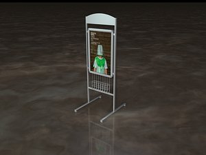 3d model poster stand holder